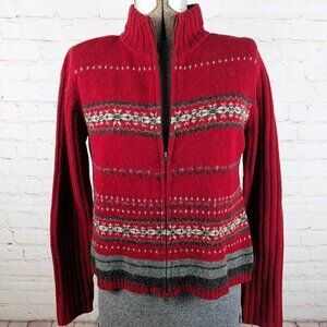 Vintage Eddie Bauer Willow Peak Red Zip Sweater - Small